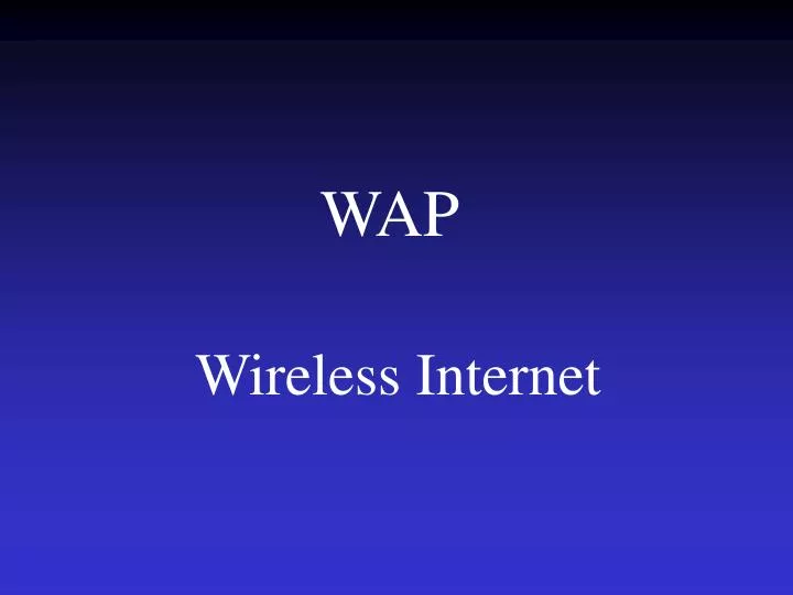 wap wireless internet