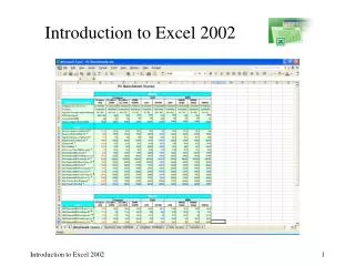 Introduction to Excel 2002