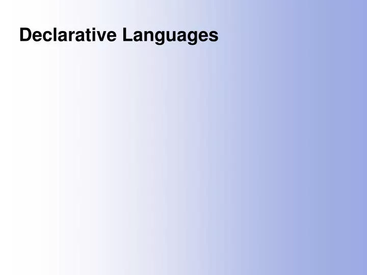 declarative languages