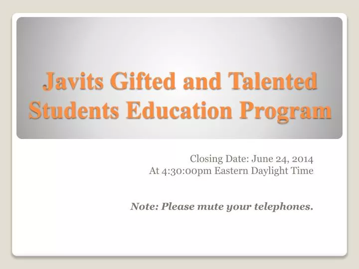 javits gifted and talented students education program