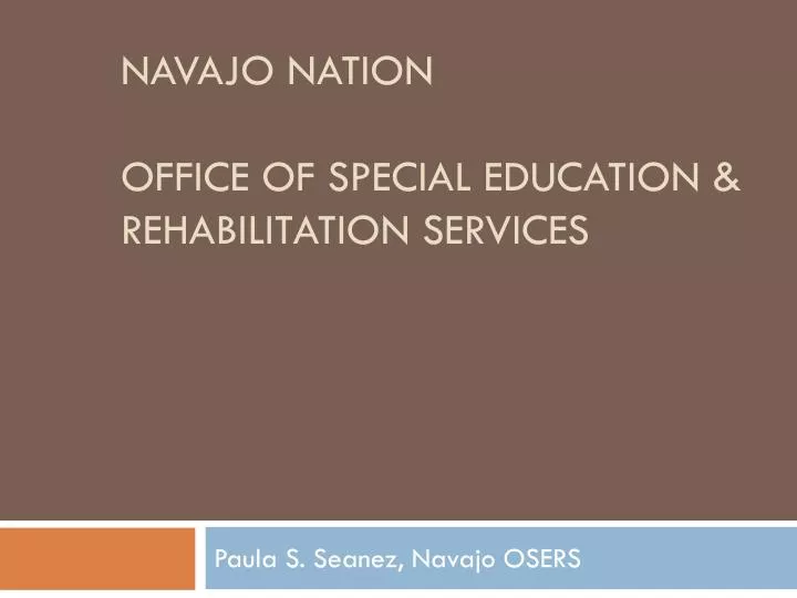 navajo nation office of special education rehabilitation services