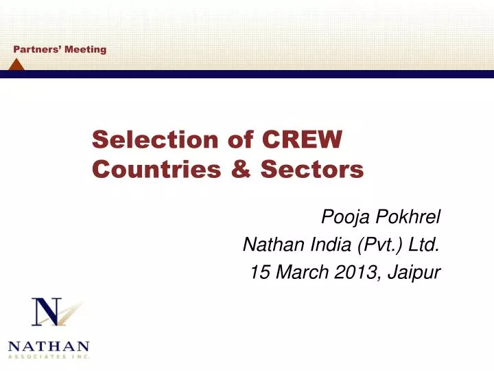 selection of crew countries sectors