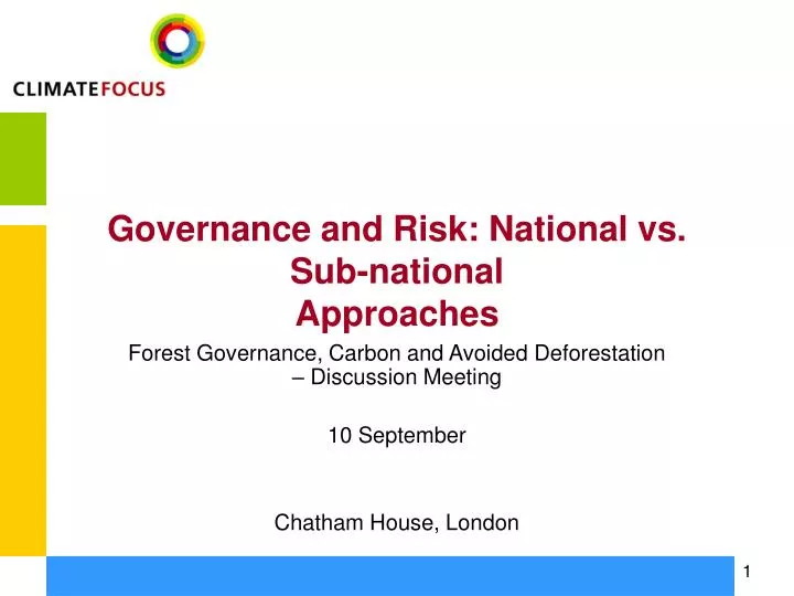 governance and risk national vs sub national approaches
