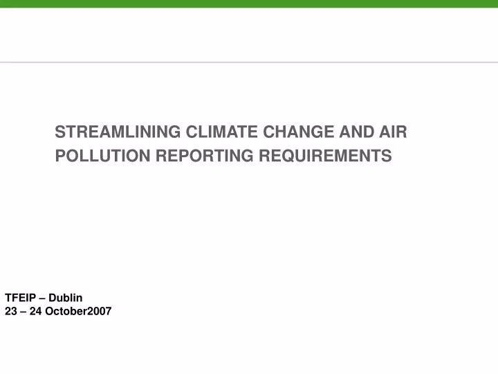 streamlining climate change and air pollution reporting requirements