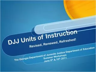 DJJ Units of Instruction