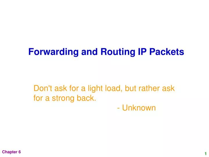 forwarding and routing ip packets