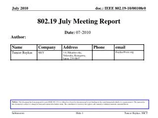 802.19 July Meeting Report