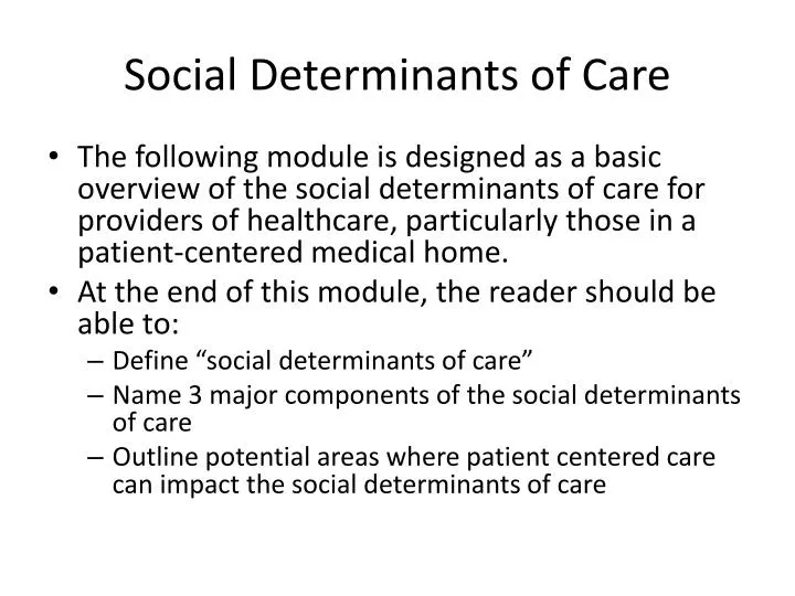 social determinants of care
