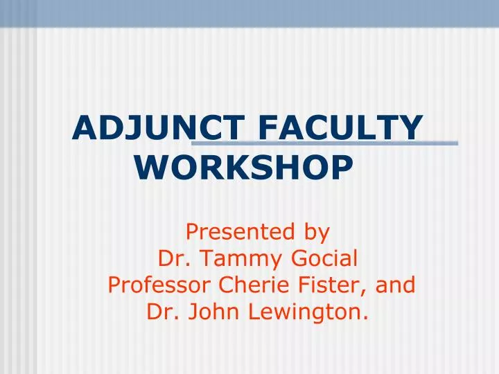 adjunct faculty workshop