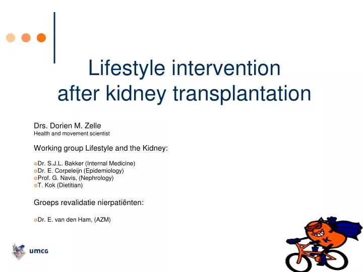 lifestyle intervention after kidney transplantation