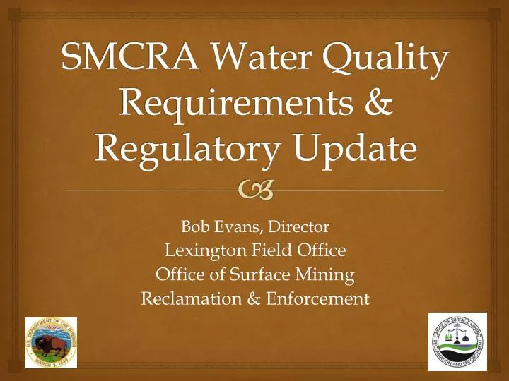 smcra water quality requirements regulatory update