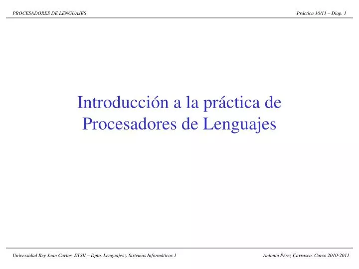 introducci n a la pr ctica de procesadores de lenguajes