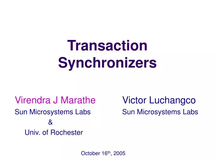 transaction synchronizers