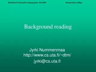 Background reading