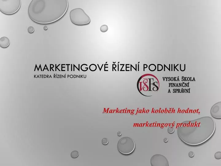 marketingov zen podniku katedra zen podniku