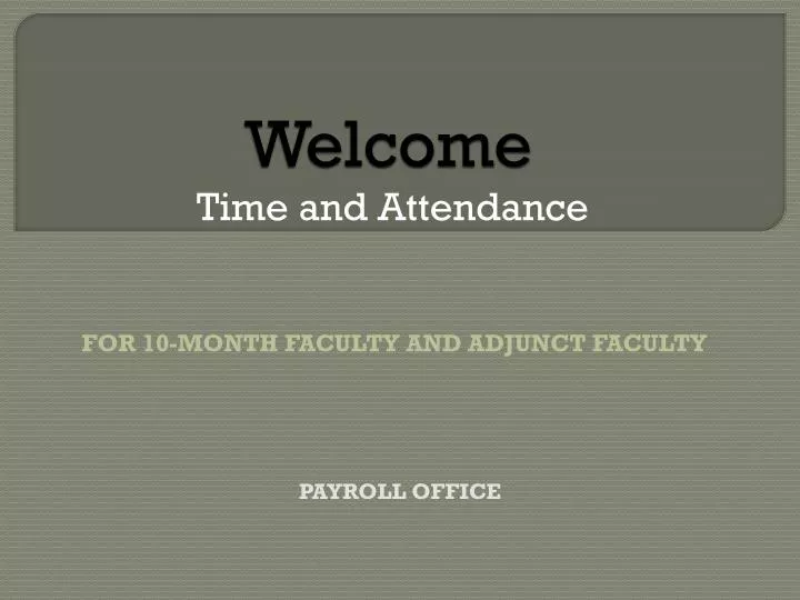 welcome time and attendance
