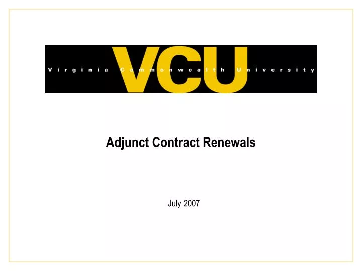 adjunct contract renewals