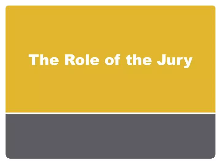 the role of the jury