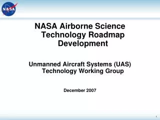 NASA Airborne Science Technology Roadmap Development