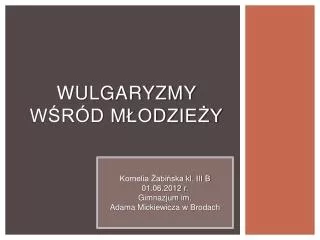 wulgaryzmy w r d m odzie y