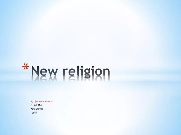 new religion