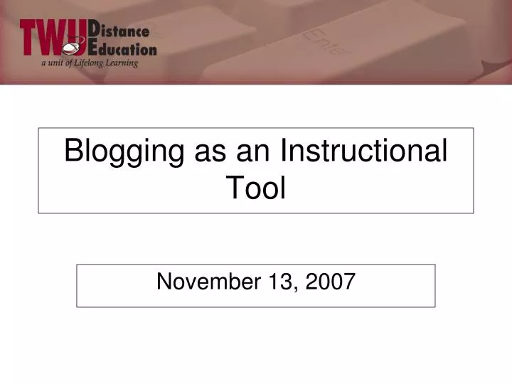 blogging as an instructional tool