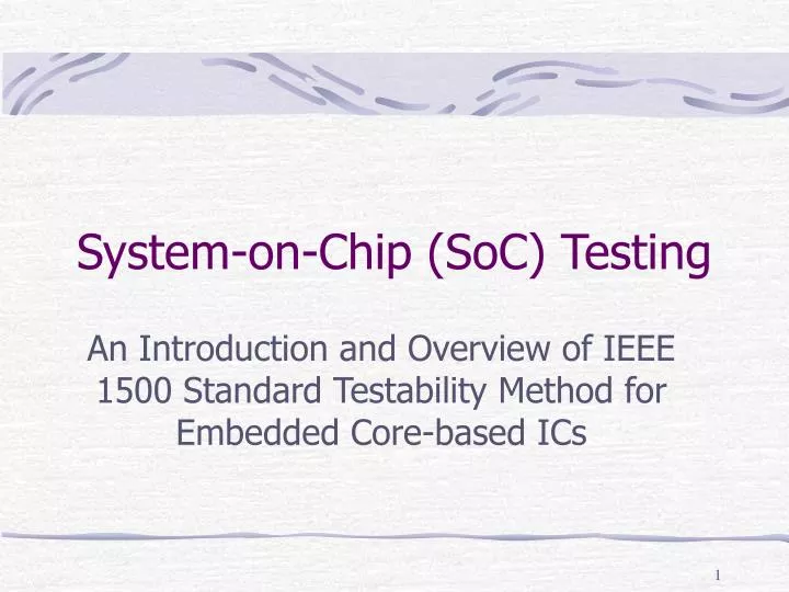 system on chip soc testing