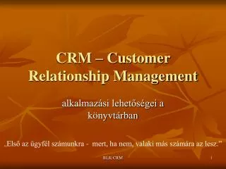 crm customer relationship management