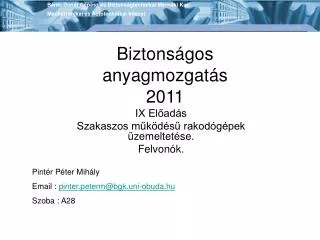 biztons gos anyagmozgat s 2011