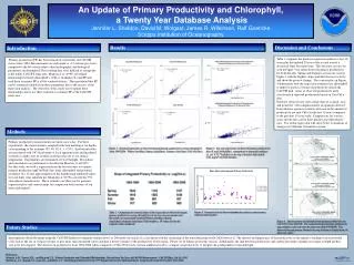 An Update of Primary Productivity and Chlorophyll, a Twenty Year Database Analysis