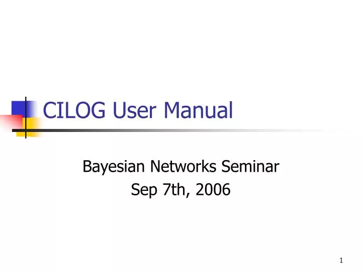 cilog user manual