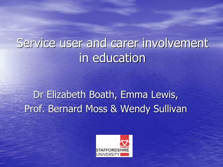 service user and carer involvement in education