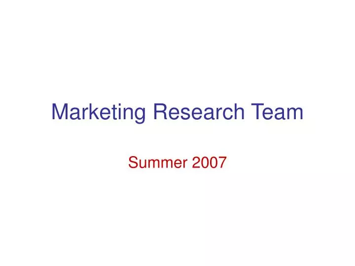 marketing research team