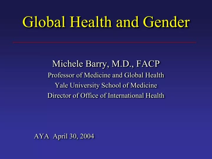 global health and gender