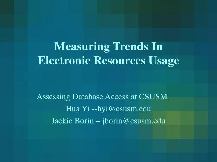 measuring trends in electronic resources usage