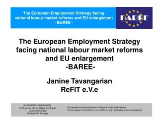 The European Employment Strategy facing national labour market reforms and EU enlargement -BAREE-