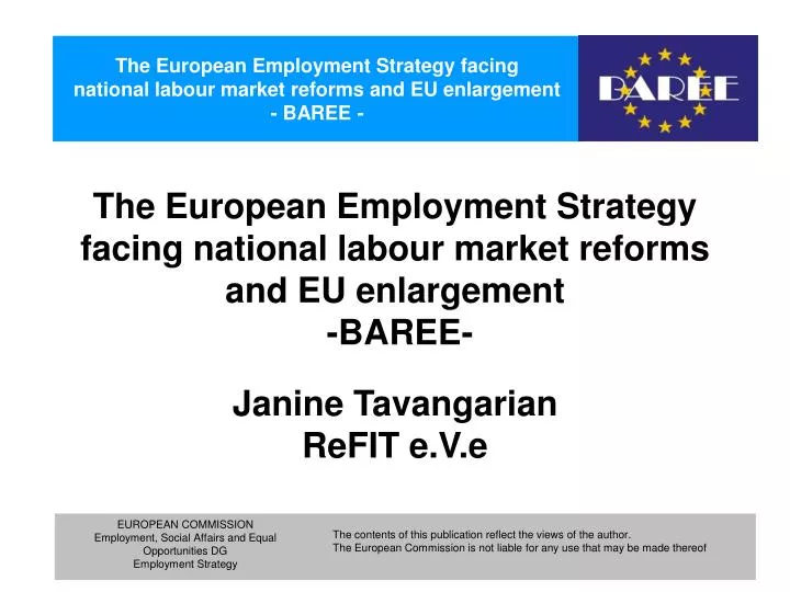 the european employment strategy facing national labour market reforms and eu enlargement baree