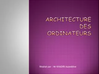 architecture des ordinateurs