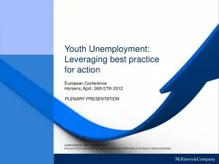 Youth Unemployment: Leveraging best practice for action