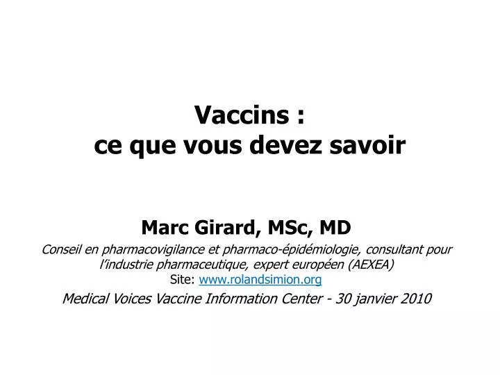 vaccins ce que vous devez savoir