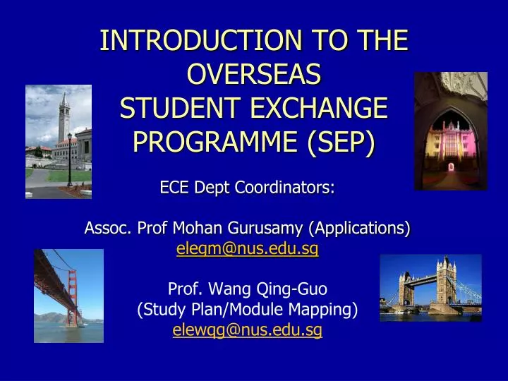 introduction to the overseas student exchange programme sep