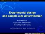 Experimental design and sample size determination - slide 1