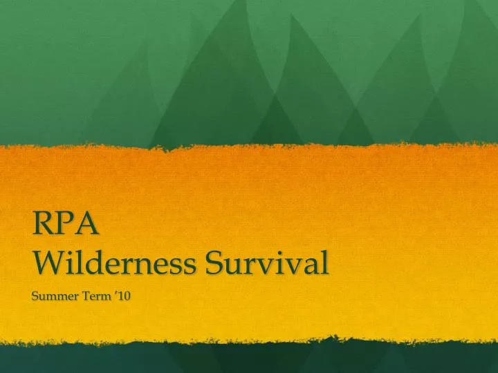rpa wilderness survival