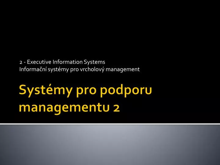 2 executive information systems informa n syst my pro vrcholov management
