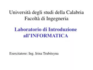 universit degli studi della calabria facolt di ingegneria