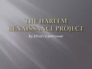 the harlem renaissance project