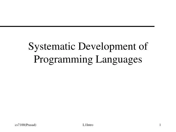 systematic development of programming languages