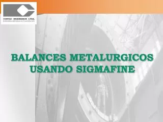 balances metalurgicos usando sigmafine
