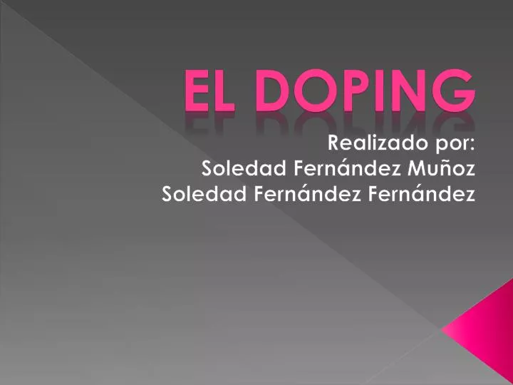 PPT - EL DOPING PowerPoint Presentation, Free Download - ID:5552017