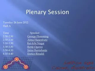 Plenary Session